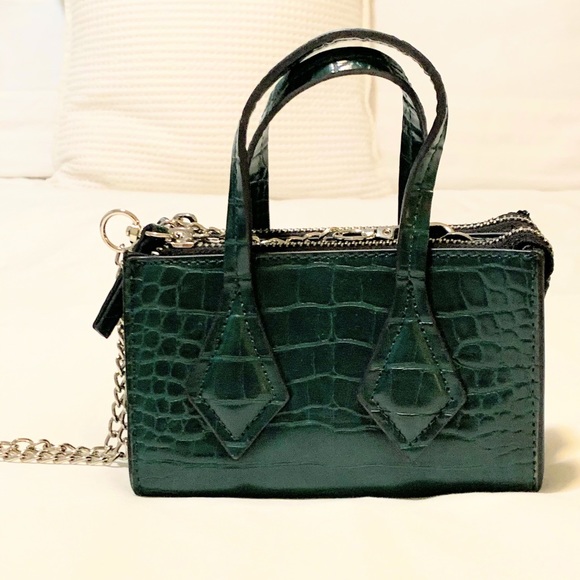 Zara Animal Print Mini Bag w. Strap | Emerald - Picture 6 of 8